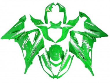 Kawasaki ZX6R Motorrad Verkleidung 2013-2018 - Grun Weiss