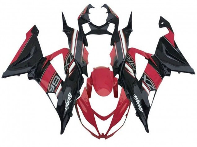 Kawasaki ZX6R Motorrad Verkleidung 2013-2018 - Rot Schwarz Weiss
