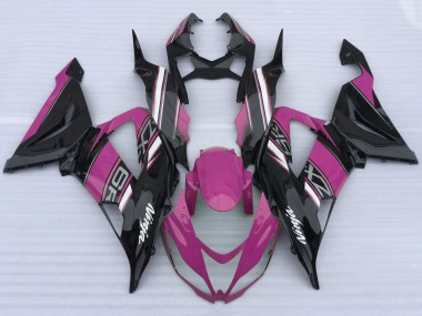 Kawasaki ZX6R Motorrad Verkleidung 2013-2018 - Rosa Schwarz Weiss