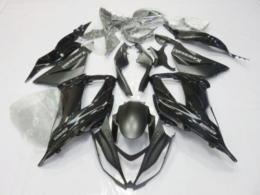 Kawasaki ZX6R Motorrad Verkleidung 2013-2018 - Glanzendes Schwarz Matt Schwarz