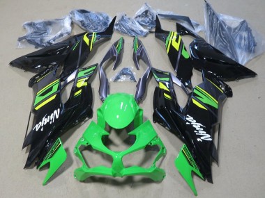 Kawasaki ZX6R Motorrad Verkleidung 2019-2022 - Grun Gelb Glanzendes Schwarz
