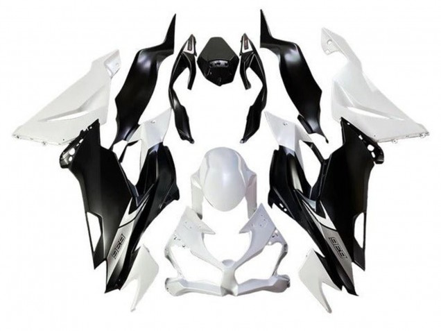 Kawasaki ZX6R Motorrad Verkleidung 2019-2022 - Weiss Matt Schwarz