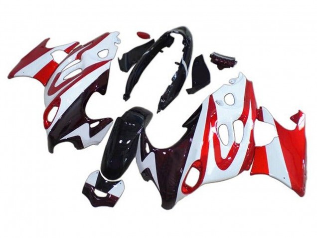 Suzuki GSX600F/GSX750F Motorrad Verkleidung 2004-2006 - Glanzendes Schwarz Weiss Rot