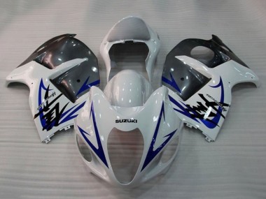 Suzuki GSXR 1300 Hayabusa Motorrad Verkleidung 2008-2020 - Weiss Blau Grau