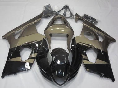 Suzuki GSXR 1000 Motorrad Verkleidung 2003-2004 - Glanzendes Schwarz Taupe Braun