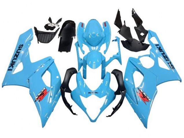 Suzuki GSXR 1000 Motorrad Verkleidung 2005-2006 - Hellblau Schwarz Rot