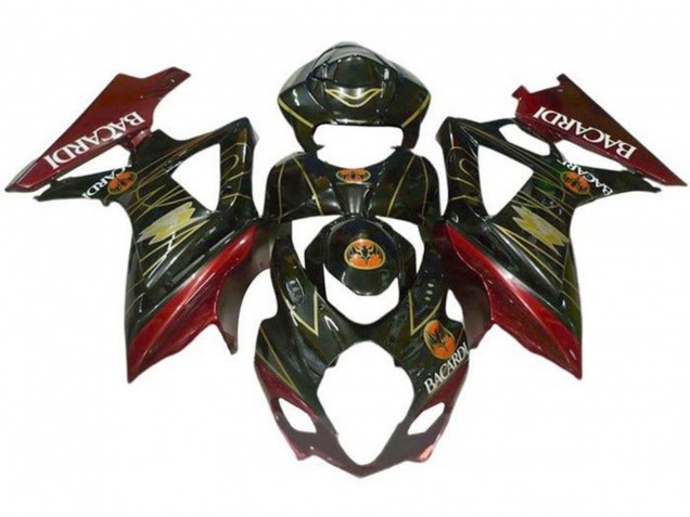 Suzuki GSXR 1000 Motorrad Verkleidung 2007-2008 - Schwarz Rot Grun