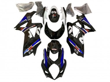 Suzuki GSXR 1000 Motorrad Verkleidung 2007-2008 - Schwarz Weiss Blau Yoshimura