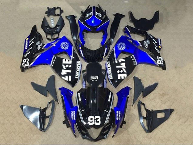 Suzuki GSXR 1000 Motorrad Verkleidung 2009-2016 - Schwarz Blau Weiss 93