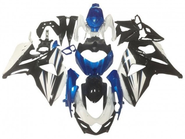 Suzuki GSXR 1000 Motorrad Verkleidung 2009-2016 - Weiss Blau Glanzendes Schwarz