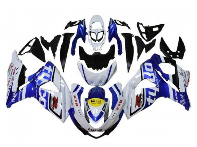 Suzuki GSXR 1000 Motorrad Verkleidung 2009-2016 - Weiss Blau Gelb Schwarz Tyco