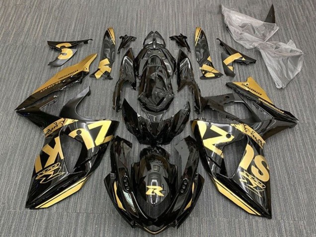 Suzuki GSXR 1000 Motorrad Verkleidung 2009-2016 - Gold Glanzendes Schwarz