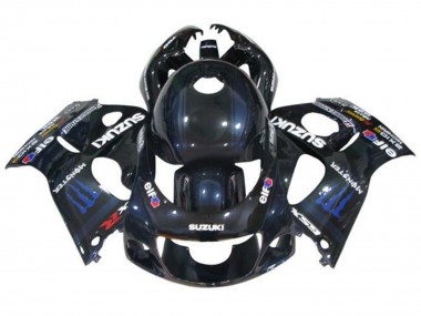 Suzuki GSXR 600 / GSXR 750 Motorrad Verkleidung 1996-2000 - Schwarz Dunkel blau Monster