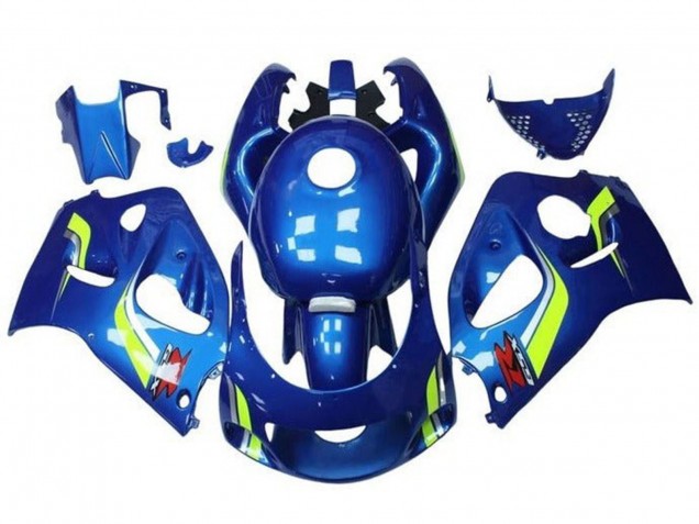 Suzuki GSXR 600 / GSXR 750 Motorrad Verkleidung 1996-2000 - Blau Gelb Weiss