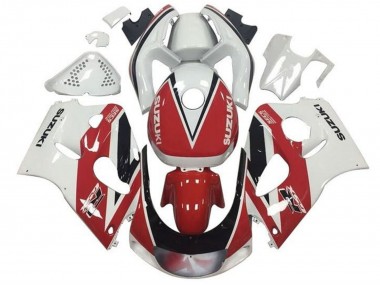 Suzuki GSXR 600 / GSXR 750 Motorrad Verkleidung 1996-2000 - Rot Weiss Schwarz Streifen
