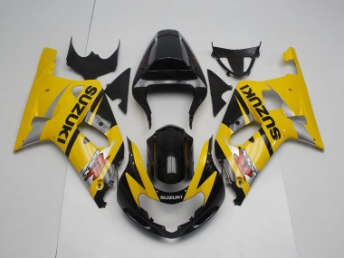 Suzuki GSXR 600 / GSXR 750 Motorrad Verkleidung 2001-2003 - Gelb Silber Glanzendes Schwarz