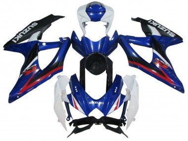 Suzuki GSXR 600 / GSXR 750 Motorrad Verkleidung 2008-2010 - Weiss Blau Rot Schwarz