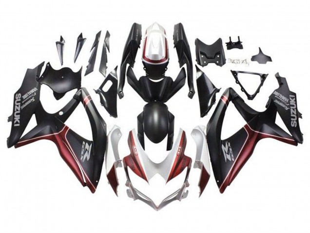 Suzuki GSXR 600 / GSXR 750 Motorrad Verkleidung 2008-2010 - Weiss Rot Matt Schwarz