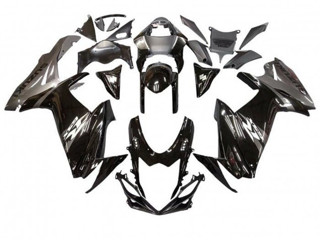 Suzuki GSXR 600 / GSXR 750 Motorrad Verkleidung 2011-2024 - Glanzendes Schwarz Grau Weiss