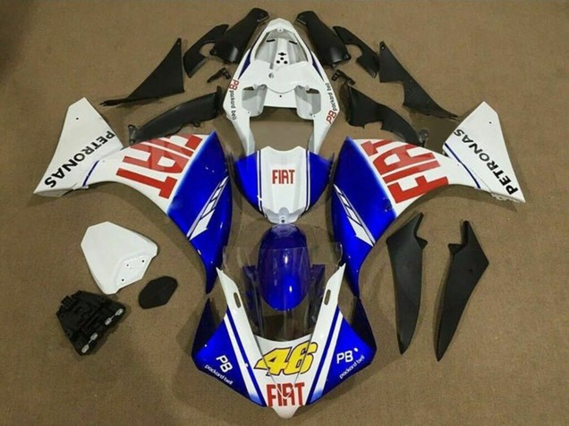 Yamaha YZF 1000 R1 Motorrad Verkleidung 2009-2011 - Weiss Blau Rot Fiat Petronas