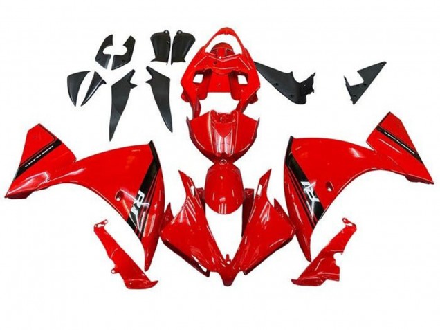 Yamaha YZF 1000 R1 Motorrad Verkleidung 2009-2011 - Rot Schwarz Streifen