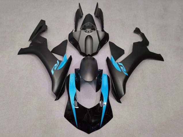 Yamaha YZF 1000 R1 Motorrad Verkleidung 2020-2025 - Glanzendes Schwarz Matt Schwarz Hellblau