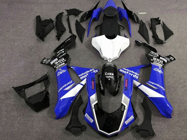 Yamaha YZF 1000 R1 Motorrad Verkleidung 2020-2025 - Blau Weiss Glanzendes Schwarz Sam