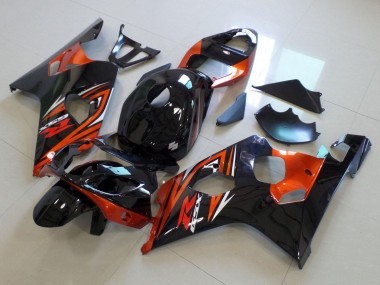 Suzuki GSXR 600 / GSXR 750 Motorrad Verkleidung 2004-2005 - Glanzendes Schwarz Orange
