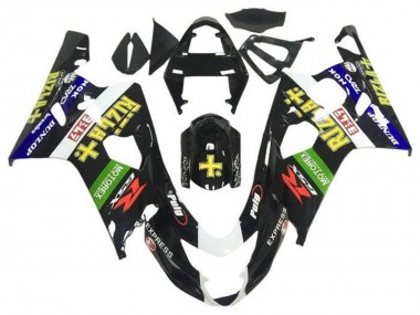 Suzuki GSXR 600 / GSXR 750 Motorrad Verkleidung 2004-2005 - Glanzendes Schwarz Blau Grun Gelb Rizla