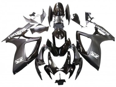 Suzuki GSXR 600 / GSXR 750 Motorrad Verkleidung 2006-2007 - Matt Schwarz Glanzendes Schwarz Weiss