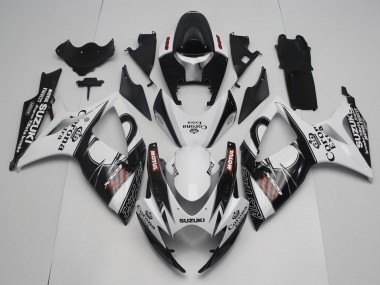Suzuki GSXR 600 / GSXR 750 Motorrad Verkleidung 2006-2007 - Weiss Schwarz Rot Corona Extra Motul Alstare