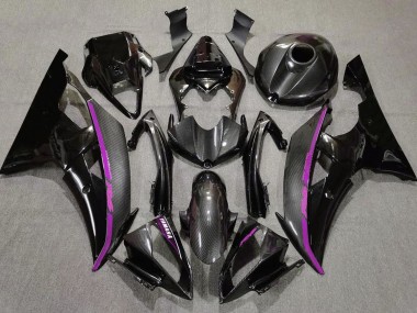 Yamaha YZF R6 Motorrad Verkleidung 2008-2016 - Schwarzer Carbonfaser Stil Lila