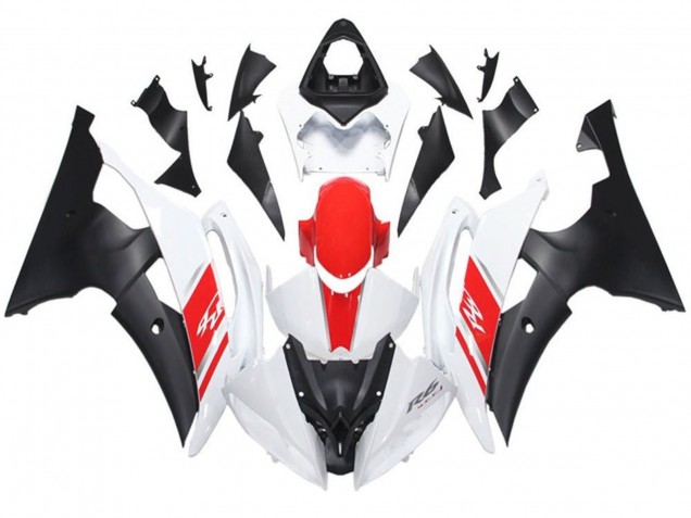 Yamaha YZF R6 Motorrad Verkleidung 2008-2016 - Weiss Rot Matt Schwarz