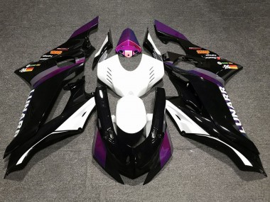 Yamaha YZF R6 Motorrad Verkleidung 2017-2023 - Weiss Lila Glanzendes Schwarz