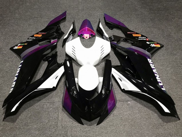 Weiß Lila Glänzendes Schwarz 2017-2025 Yamaha YZF R6 Motorrad Verkleidung