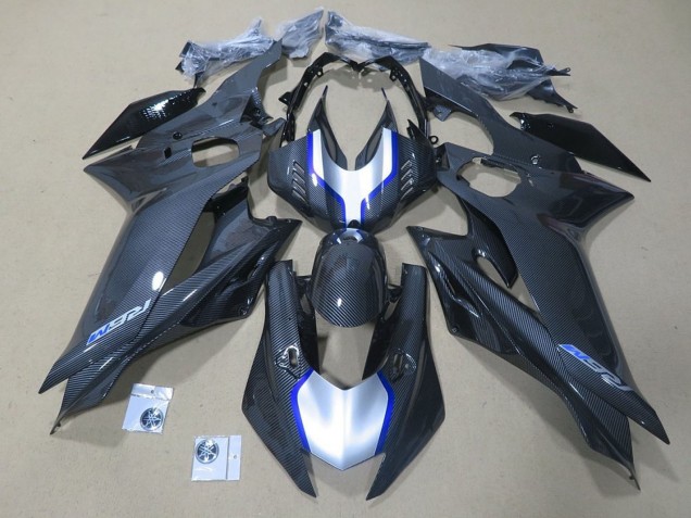 Silber Blau Schwarz Kunst Carbonfaser 2017-2025 Yamaha YZF R6 Motorrad Verkleidung