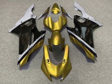 Yamaha YZF R6 Motorrad Verkleidung 2017-2023 - Grau Gold Glanzendes Schwarz