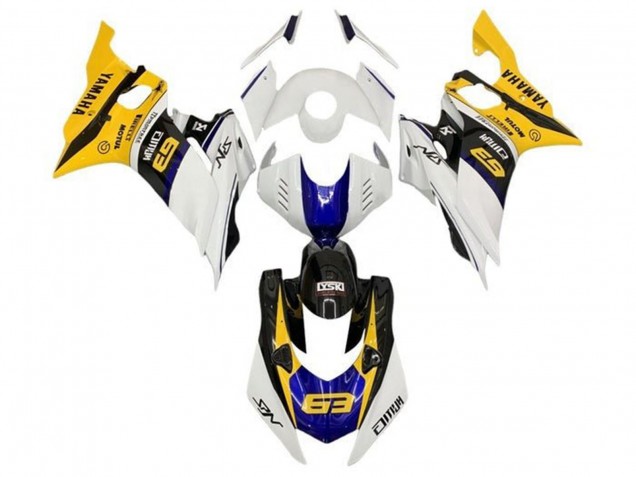 Weiß Gelb Blau Schwarz 2017-2025 Yamaha YZF R6 Motorrad Verkleidung
