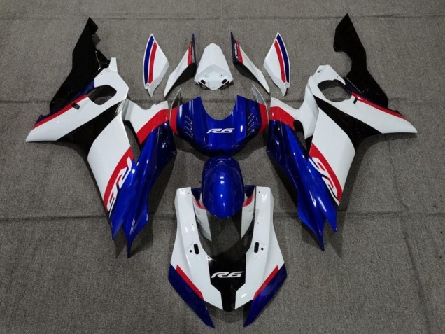 Weiß Rot Blau Schwarz 2017-2025 Yamaha YZF R6 Motorrad Verkleidung