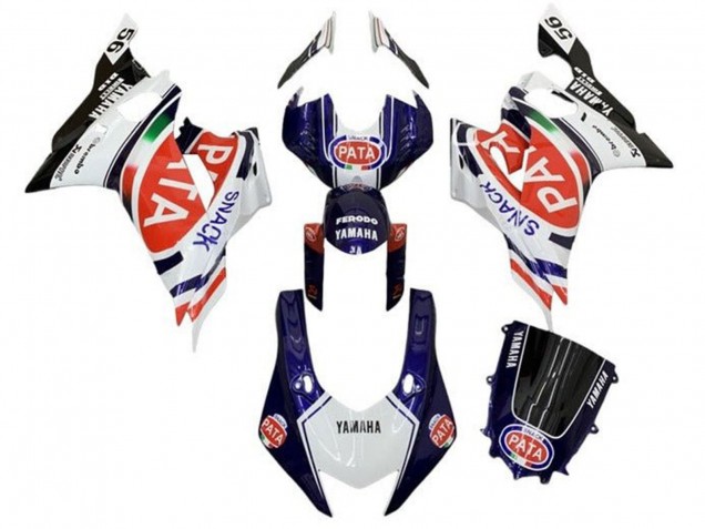 Weiß Blau Rot Schwarz Pata 2017-2025 Yamaha YZF R6 Motorrad Verkleidung