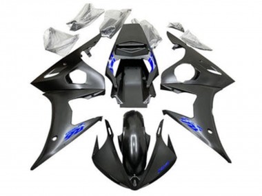 Yamaha YZF R6 Motorrad Verkleidung 2005 - Matt Schwarz Blau