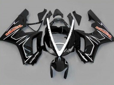 Triumph Daytona 675 Triple Motorrad Verkleidung 2006-2008 - Glanzendes Schwarz Weiss Streifen
