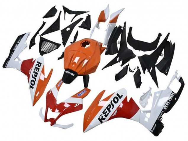 Aprilia RS4 50 125 Motorrad Verkleidung 2012-2018 - Orange Weiss Rot Glanzendes Schwarz Repsol