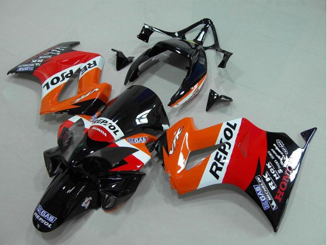 Orange Weiß Rot Glänzendes Schwarz Repsol 2002-2013 Honda VFR 800 Motorrad Verkleidung