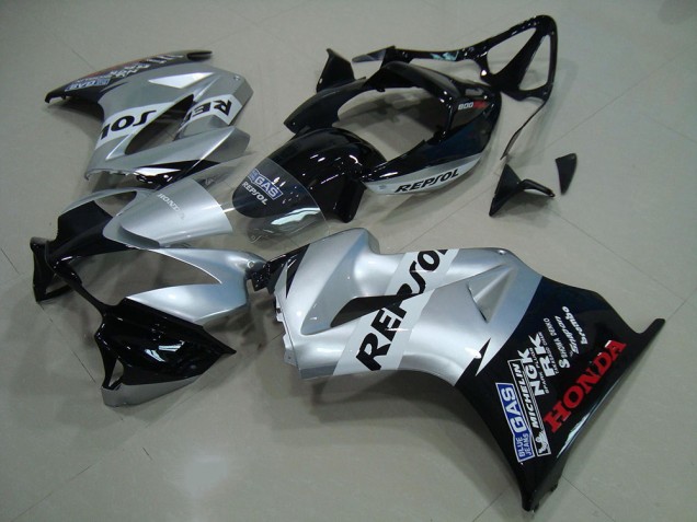 Silber Glänzendes Schwarz Repsol 2002-2013 Honda VFR 800 Motorrad Verkleidung