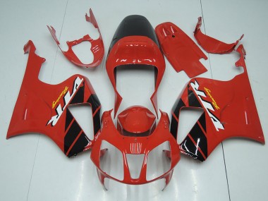 Rot Glänzendes Schwarz Streifen 2000-2006 Honda VTR1000 Motorrad Verkleidung Kit