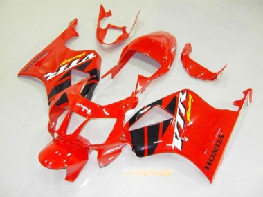Rot Glänzendes Schwarz Streifen 2000-2006 Honda VTR1000 Motorrad Verkleidung