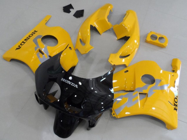 Gelb Glänzendes Schwarz 1990-1998 Honda CBR250RR MC22 Motorrad Verkleidung Kit