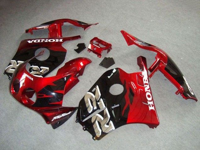 Rot Glänzendes Schwarz 1990-1998 Honda CBR250RR MC22 Motorrad Verkleidung