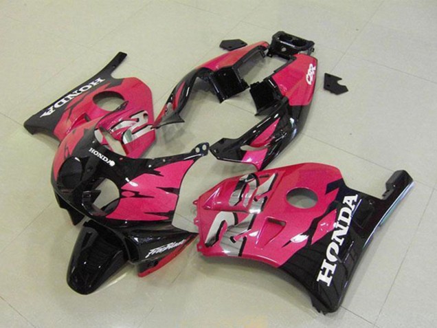 Rosa Glänzendes Schwarz 1990-1998 Honda CBR250RR MC22 Motorrad Verkleidung